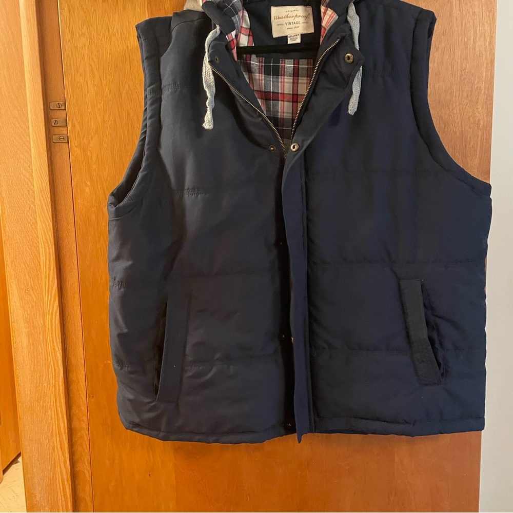 Weatherproof Vintage Flannel Plaid lined Hooded Vest